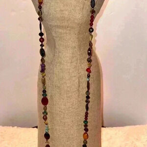 Precious Gemstone Vintage Semi Necklace   (P336)
